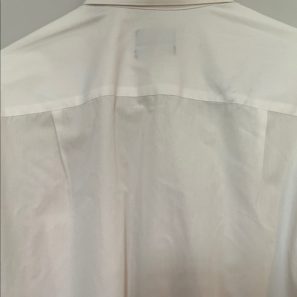 John Ashford Classic White Dress Shirt Fitted Wrinkle Resistant Front Pocket - Picture 5 of 7